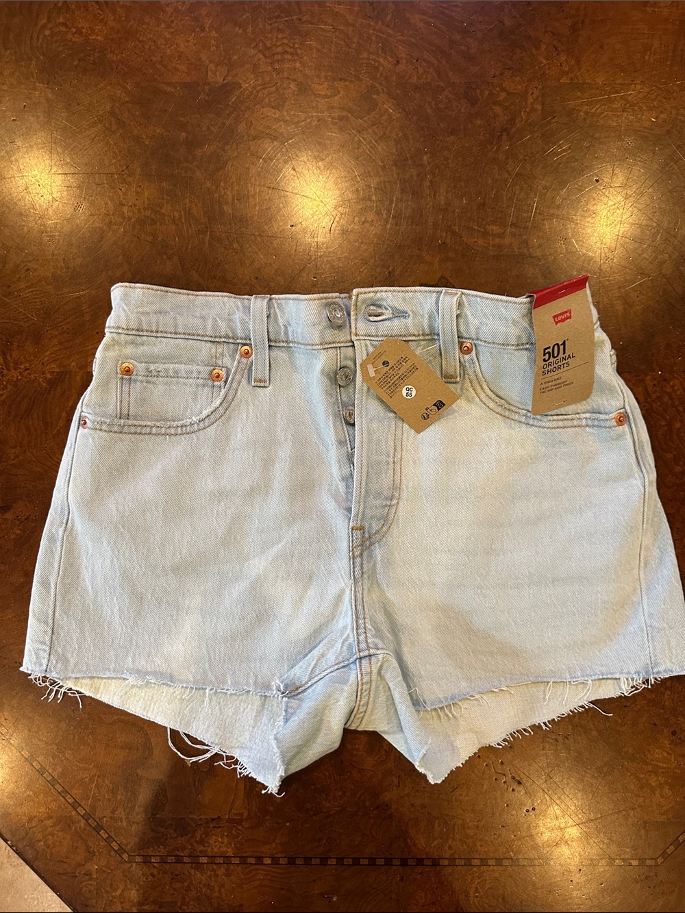 NWT Levi's 501 Light Wash High Waist Denim Shorts